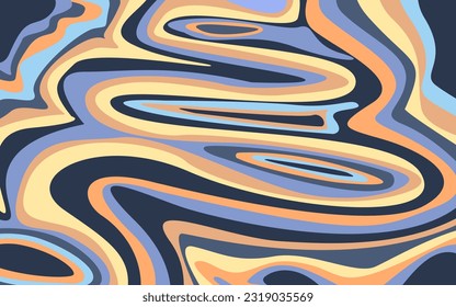 Psychedelic swirl groovy wavy pattern background . Psychedelic retro wave wallpaper. Liquid groovy background . Marble Minimal Colors Vibrant And Elegant Background. Also for fabric tiles presentation