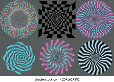 Psychedelic Swirl Optical Illusion Collection