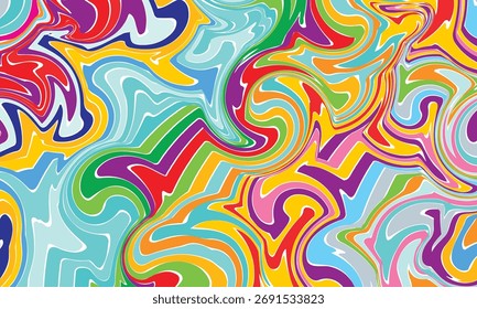 Psychedelic Swirl Pattern Abstract Colorful Waves vector