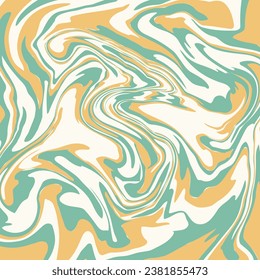 Psychedelic swirl seamless pattern. 60s, 70s style liquid groovy background. Colorful marbled texture.
