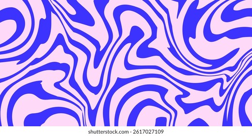 Psychedelic swirl seamless pattern. 60s, 70s style liquid groovy background.