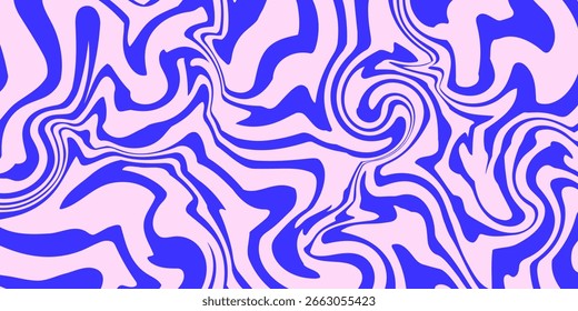 Padrão de espiral sem costura psicodélico. 60s, 70s estilo líquido groovy fundo.