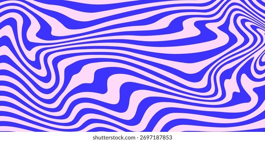 Psychedelic swirl seamless pattern. 60s, 70s style liquid groovy background. Modern trendy design in Vector Illustration