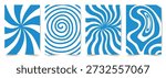 Psychedelic swirl spiral abstract Pattern sky blue. Groovy hypnotic vector backgrounds. Spooky halloween wavy circle texture. Vector blue twirl vortex design. Abstract retro optical illusion texture