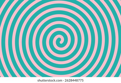 Psychedelic Swirl, Twirl Background, Retro ripple wave line pattern in candy pink and mint green colors