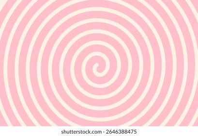 Psychedelic Swirl, Twirl Background, Retro ripple wave line pattern in candy pink color. Vector design