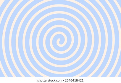 Psychedelic Swirl, Twirl Background, Retro ripple wave line pattern in candy blue color. Vector design