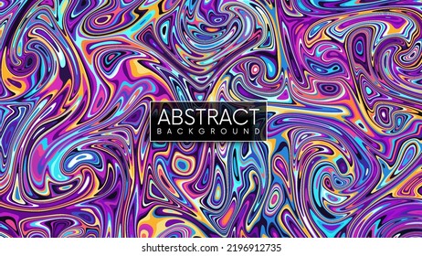Psychedelic swirling liquid paint abstract texture vector background. Ink marbling for modern creative trendy design cover, flyer, poster, brochure