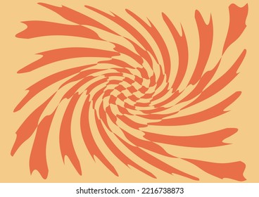 Psychedelic swirling pattern in the style of the 60s. Good atmosphere. Colorful vector wallpaper in hippie style. Vector psychedelic boho background. Illustration in the style of the 60s, 70s.