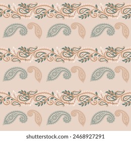 Psychedelic Swirls And Paisleys Seamless Vector Pattern Design