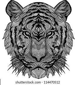 psychedelic tiger isolated