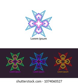 Psychedelic trans logo icon set. abstraction illustration 80th