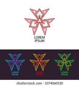 Psychedelic trans logo icon set. abstraction illustration 80th