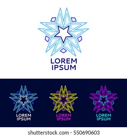Psychedelic trans logo icon set