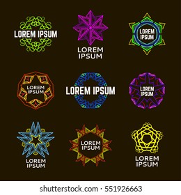 Psychedelic trans logo icon set