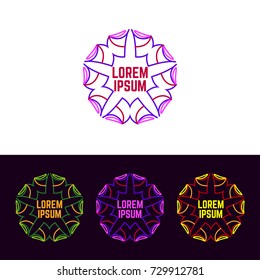 Psychedelic trans logo icon set.  Logo hypnosis