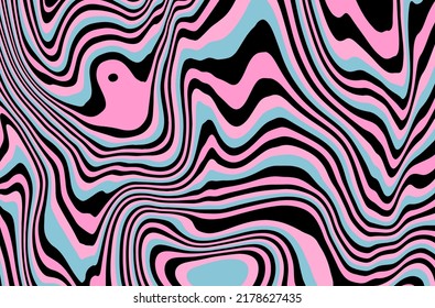 Psychedelic Trippy Background Black Pastel Pink Stock Vector (Royalty ...