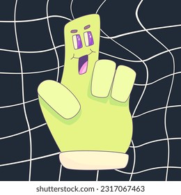 Psychedelic Trippy poster with funny character. Trippy y2k poster weird template. 90s aesthetic design cool cover. Vector illustration