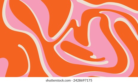 Psychedelic trippy y2k background with distorted wavy pattern. Retro abstract design in 60s-70s groovy style