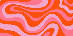 Psychedelic Trippy Y2k Retro Background Swirl. Simple Vector Illustration. Groovy Wave Print. Vintage Background. Psychedelic Groovy Spiral