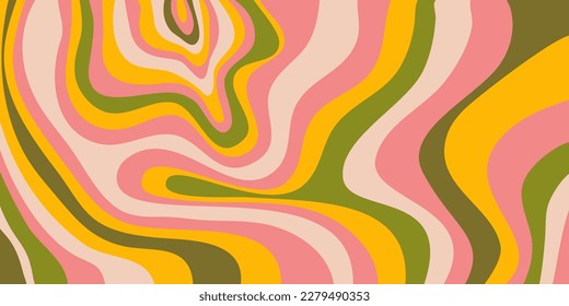 Psychedelic trippy y2k retro background swirl. Simple vector illustration. Groovy wave print. Vintage background. Psychedelic groovy spiral