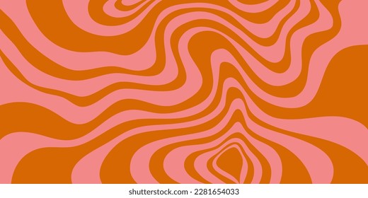 Psychedelic trippy y2k retro background swirl. Simple vector illustration. Groovy wave print. Vintage background. Psychedelic groovy spiral