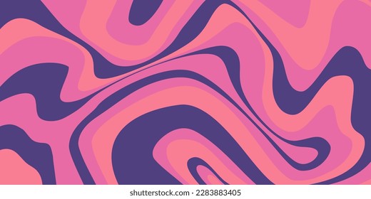 Psicodelic trippy y2k fondo retro giratorio brillante. Ilustración vectorial simple. Huella de ondas gruesas. Fondo vintage. Espiral de groovía psicodélica