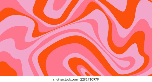 Psychedelic trippy y2k retro background swirl. Simple vector illustration. Groovy wave print. Vintage background. Psychedelic groovy spiral