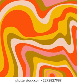 Psychedelic trippy y2k retro background swirl. Simple vector illustration. Groovy wave print. Vintage background. Psychedelic groovy spiral