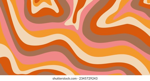 Psychedelic trippy y2k retro background swirl. Simple vector illustration. Groovy wave print. Vintage background. Psychedelic groovy spiral