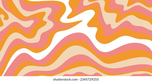 Psychedelic trippy y2k retro background swirl. Simple vector illustration. Groovy wave print. Vintage background. Psychedelic groovy spiral