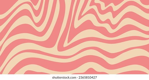 Psicodelic trippy y2k giratorio de fondo retro. Ilustración vectorial simple. Huella de ondas gruesas. Fondo vintage. Espiral de groovía psicodélica
