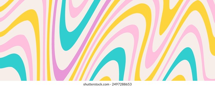 Psychedelic trippy y2k retro background swirl. Simple vector illustration. Groovy wave print. Vintage background. Psychedelic groovy spiral