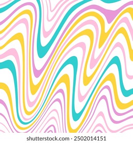 Psychedelic trippy y2k retro background swirl. Simple vector illustration. Groovy wave print. Vintage background. Psychedelic groovy spiral