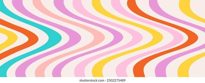Psychedelic trippy y2k retro background swirl. Simple vector illustration. Groovy wave print. Vintage background. Psychedelic groovy spiral