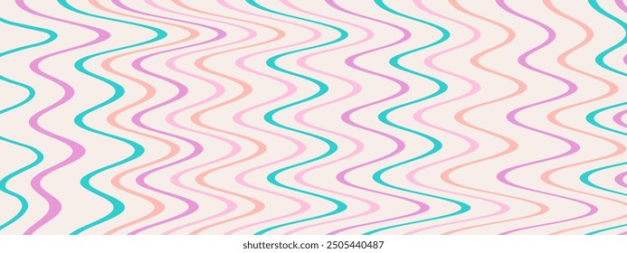 Psychedelic trippy Y2K retro background swirl. Simple vector illustration. Groovy wave print. Vintage background. Psychedelic groovy spiral