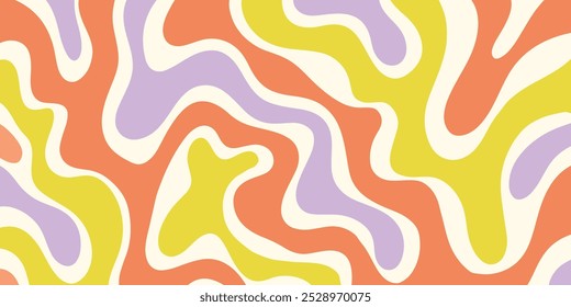 Psychedelic trippy y2k retro background vector design. Groovy abstract hippie pattern. Cool geometric wave texture.