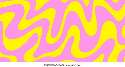 Diseño de Vector de fondo retro psicodélico trippy y2k. Groovy patrón hippie abstracto. Textura geométrica fresca de la onda.
