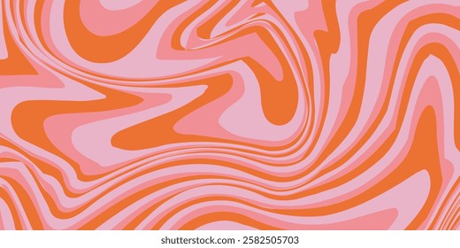 Psychedelic trippy y2k retro background swirl. Simple vector illustration. Groovy wave print. Vintage background. Psychedelic groovy spiral
