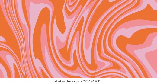 Psychedelic trippy y2k retro background swirl. Simple vector illustration. Groovy wave print. Vintage background. Psychedelic groovy spiral
