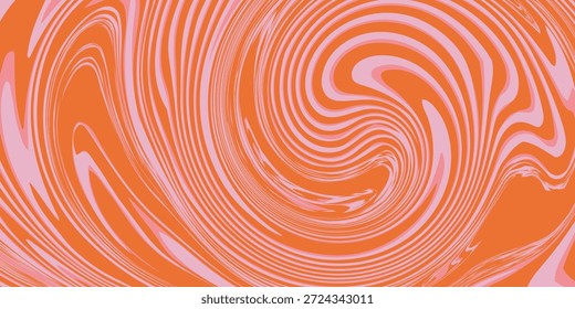 Psychedelic trippy y2k retro background swirl. Simple vector illustration. Groovy wave print. Vintage background. Psychedelic groovy spiral
