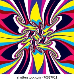 Psychedelic twisted vector background. Abstract seamless pattern.