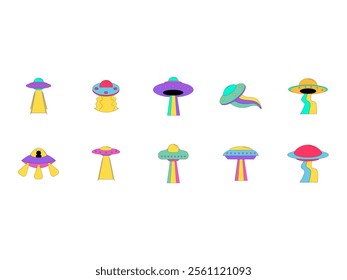 Psychedelic Ufo Alien Element Set