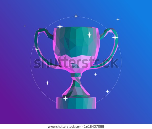 Psychedelic Vaporwave Trophy Cup On Retro Stock Vector (Royalty Free ...