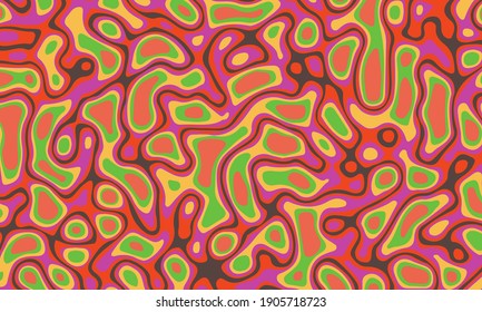 Psychedelic vector abstract background with hippie colors.