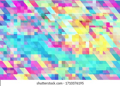 Psychedelic vector background. Bright digital texture. Geometric pattern. Dynamic color decor. Glitch effect overlay for web design. Multicolored abstract illustration. Futuristic cover template