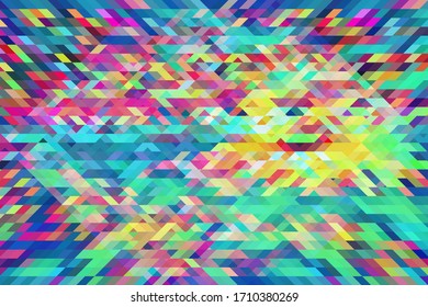 Psychedelic vector background. Bright digital texture. Geometric pattern. Pink green color decor. Glitch effect overlay for web design. Multicolored abstract illustration. Futuristic cover template