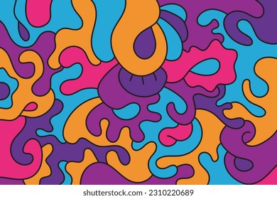 Psychedelic vector doodle illustration. Seamless pattern.