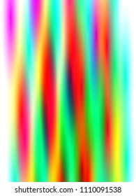 Psychedelic vector texture with layers of bright, contrasting colors, interwoven into colorful waves of color. Soft transitions between color spots: red, green, pink, yellow & blue. Holographic design