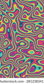 Psychedelic Vertical Background Abstract Fluid Blob Colorful Irregular Shape line Vector Illustration